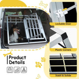 ZNTS Double Doors Pet Car Transport Cage Aluminium Puppy Travel Crate Box Trapezoidal Kennel Dog Cat 79060182