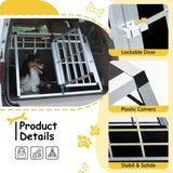 Double Doors Pet Car Transport Cage Aluminium Puppy Travel Crate Box Trapezoidal Kennel Dog Cat 79060182
