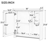 30'' Bathroom Wall Cabinet with Mirror, Wall Mounted Medicine Cabinet with 2 Shelves, Mirrored Door N710P254957K