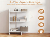 White 3-Tier Wooden Bookshelf, Engineered Board 66LBS Per Shelf Anti-Toppling Kit Included 65167441