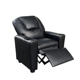 ZNTS Marisa 22" Black PU Leather Kids Recliner Chair with Cupholder B061110700