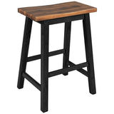 TOPMAX Farmhouse Rustic 2-piece Counter Height Wood Kitchen Dining Stools for Small Places, N717P202397B