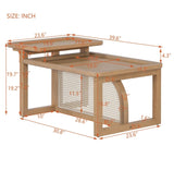 Modern 2 Piece Nesting Rattan Wood MDF Coffee Table Set in Natural N735P176285D