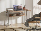 Folding Computer Desk, Foldable Desk with Storage Bag, Shelf and Wheels for Small Spaces, Home 66125674