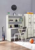 White 1-Door Writing Desk with Hutch B062P215481