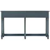 Console Table Sofa Table Easy Assembly with Two Storage Drawers and Bottom Shelf for Living Room, 02754003