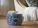 Ceramic Garden Stool, Blue and White Small Side Tabel, D11" x 16" W2078131635