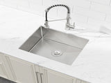 Stainless Steel Kitchen Sink, 23x19 Single Bowl, Undermount Handmade Sink in Dark Gray, with US 90830894