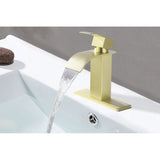 Waterfall Spout Single Handle Bathroom Sink Faucet W2287P154573