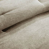 7 Piece Faux Suede Comforter Set Tan Queen B03597129