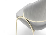 Ruby Modern & Contemporary style chair made with Metal & Gold Legs in Gray Color B009P241743