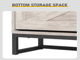 Barn door three-drawer cabinet with top panel shoe cabinet particleboard 80*24*145cm washed gray 24408365