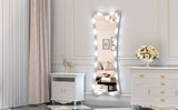 Hollywood Full Length Mirror with Lights Full Body Vanity Mirror with 3 Color Modes Lighted Standing W708P235365