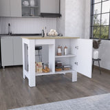 Atenea Kitchen Island, Single Door Cabinet, Shelf White / Macadamia B200P239597