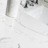 Montary 43x22 bathroom stone vanity top engineered stone carrara white marble color with rectangle W50921982