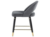 Grey and Black Open Back Counter Height Stools B062P145580