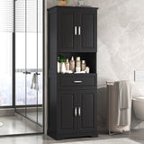 ZNTS Tall Bathroom Cabinet with Four Doors, Large Storage Space Open Shelve, Upper Storage Cabinet, Black 41680968