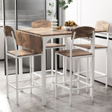 TOPMAX Farmhouse 5-piece Counter Height Drop Leaf Dining Table Set with Dining Chairs for 4,White WF290233AAK