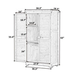 ZNTS Wooden Garden Shed 3-tier Patio Storage Cabinet Outdoor Organizeren Lockers with Fir 02399608