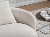 30"W Modern Round 360&deg Swivel Barrel Accent Chair with Pillow, Chenille Upholstered Comfy Barrel W3118P384512