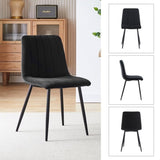 ZNTS Velvet Dining Chairs set of 2, Metal Leg, Black 92584737