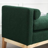 53.5"W Elegant Upholstered Bench, Ottoman with Wood Legs & Bolster Pillows for End of Bed, Bedroom, W1852137241