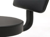 Round Shape Plastic Adjustable Salon Stool with Back Black 42012977
