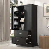 ZNTS Tall Bathroom Storage Cabinet, Cabinet with Two Doors and Drawers, Adjustable Shelf, MDF Board, N725P178675B