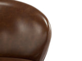 Kira Indoor Upholstered Bar Stool, Dark Brown Faux Leather with Metal Frame, Set of 2 N775P263305D