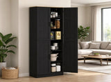 Freestanding 4-Door Kitchen Pantry Cabinet, Large Storage with Adjustable Shelves & Doors 17865506