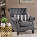 ZNTS Mirod Comfy Accent Chair with Tufted Backrest, Bedroom Single Seat Arm Chair with Wooden Legs, 36794.00FDGY