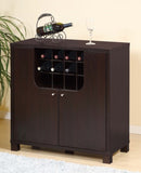 Wine Cabinet Red Cocoa with Two Doors Removeable Wine Bottle Rack Metal Wine Glass Racks Four B107P222502
