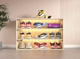 Off white LED light shoe box three layers with glass doors 36149412