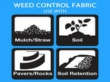 XISHAN 8'X300' Black HDPE 90 Gram Weed Barrier Fabric 21701911