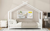 Twin Size Metal House Platform Bed, White MF322835AAK