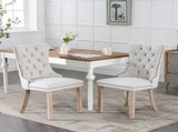 Modern, High-end Tufted Solid Wood Contemporary Flax Upholstered Dining Chair with Wood Legs 71781162