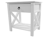 Nightstand Modern End Table, Side Table with 1 Drawer and Storage Shelf, White 35743905