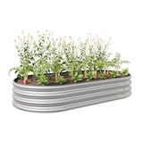 Raised Garden Bed Outdoor, Oval Large Metal Raised Planter Bed for for Plants, Vegetables, and W840101952
