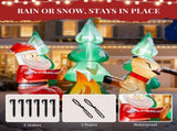 9FT Lighted Christmas Inflatable Decoration, Inflatable Santa and Reindeer Around Campfire, Funny 05216727