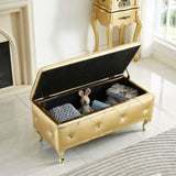Upholstered Storage Ottoman Bench For Bedroom End Of Bed Faux Leather Rectangular Storage Benches W2268P291485