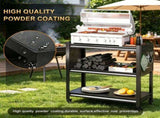 Outdoor Grill Cart Table with Pegboard, Indoor and Outdoor Pizza Oven Table with Lockable 26411499