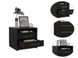 Rowley 2-Drawer 1-Shelf Rectangle Nightstand Black Wengue B06280357
