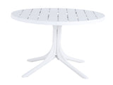 Summer - Modern White Round Plastic Table 36 Inch Indoor/Outdoor Dining Table & Coffee Table, W3450P323346