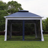 ZNTS Outdoor 11x 11Ft Pop Up Gazebo Canopy With Removable Zipper Netting,2-Tier Soft Top Event W419P168164