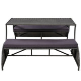 U_STYLE Versatile outdoor loveseat that converts to four seats and a table, suitable for gardens and WF321803AAE