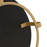 Modern round coffee table Wooden carving pattern coffee table with metal legs for living room W757P186929