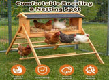 Large Chicken Coop with Upgraded Perches, Wooden Outdoor Chicken Cage with Large Nesting Box, 18361125