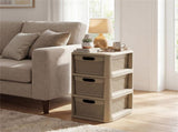 3-Drawer PP Storage Organizer Wicker Look Narrow Cabinet for Home & Office 70302972