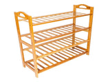 Concise 12-Batten 4 Tiers Bamboo Shoe Rack Wood Color 49773917