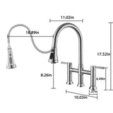 Kitchen Faucet with Pull Down Sprayer 3 Modes Stainless SteelPull Out Brushed Nickel Faucet for Bar W1217P298922